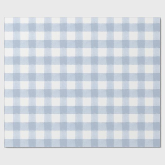 Großes blaues Gingham-Feiertags-Geschenkpapier Geschenkpapier (Flach)