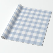 Großes blaues Gingham-Feiertags-Geschenkpapier Geschenkpapier (Ungerollt)