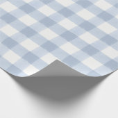 Großes blaues Gingham-Feiertags-Geschenkpapier Geschenkpapier (Ecke)