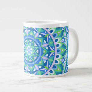 Großes blaues Mandala Boho Oversized Spirituell Ge Jumbo-Tasse