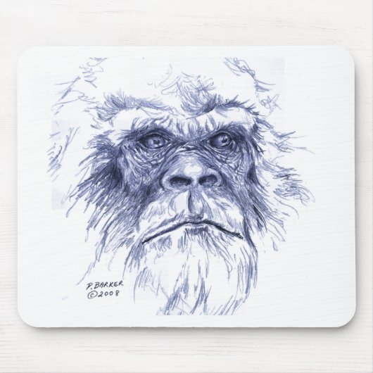 Großes blaues Sasquatch Mousepad (Vorne)