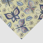 Grosses blaues Schmetterlingsmuster Seidenpapier (Ausschnitt)