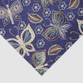 Grosses blaues Schmetterlingsmuster Seidenpapier (Ausschnitt)