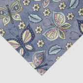 Grosses blaues Schmetterlingsmuster Seidenpapier (Ausschnitt)