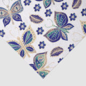 Grosses blaues Schmetterlingsmuster Seidenpapier (Ausschnitt)