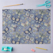 Grosses blaues Schmetterlingsmuster Seidenpapier (Basteln)