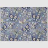 Grosses blaues Schmetterlingsmuster Seidenpapier (Vorderseite)