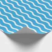 Grosses blaues Wellenpapier Geschenkpapier (Ecke)