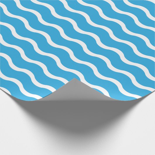 Grosses blaues Wellenpapier Geschenkpapier (Ecke)
