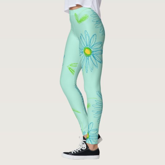 Großes Blumendesign Leggings (Links)