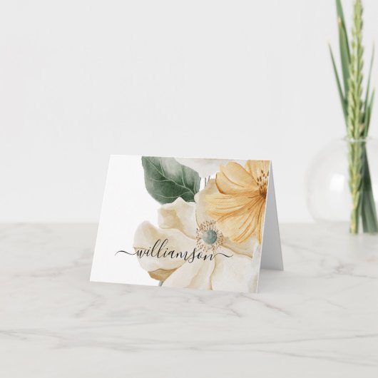 Großes Blumendesign mit Nachname (Vorderseite)