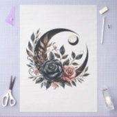 Grosses Blumengoth Crescent Moon & Rose Decoupage Seidenpapier (Basteln)