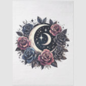 Grosses Blumengoth Crescent Moon & Rose Decoupage Seidenpapier (Vorderseite)