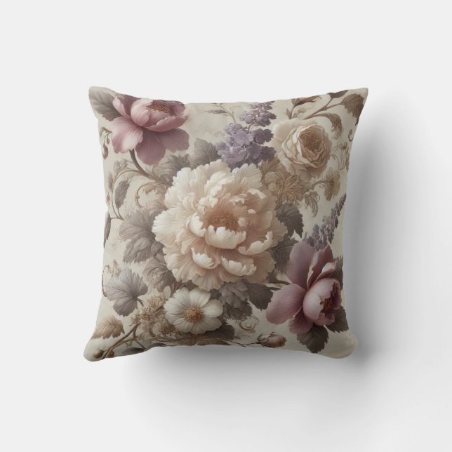 Großes Blumenmotiv-Designmuster 9 Kissen (Rückseite)