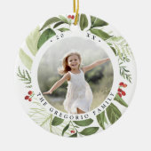 Großes botanisches Personalisiertes Foto Keramik Ornament (Vorne)