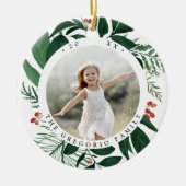 Großes botanisches Personalisiertes Foto Keramik Ornament (Vorne)