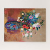 Grosses Bouquet in einer blauen Vase von Odilon Re Puzzle (Horizontal)
