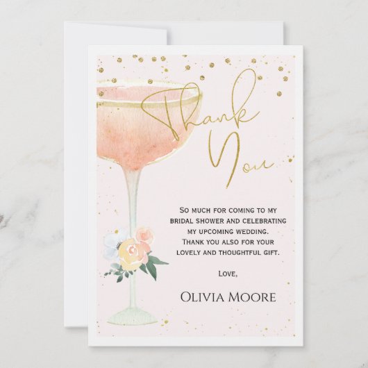 Grosses Brautparty aus Glasbläsern Danke Karte (Vorderseite)