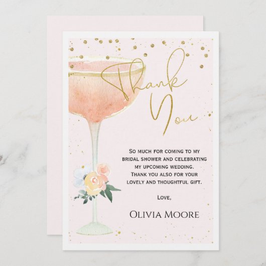 Grosses Brautparty aus Glasbläsern Danke Karte (Vorne/Hinten)