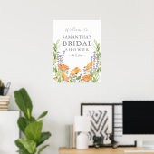 Großes Brautparty-Willkommensschild Wildblumen Poster (Heimbüro)