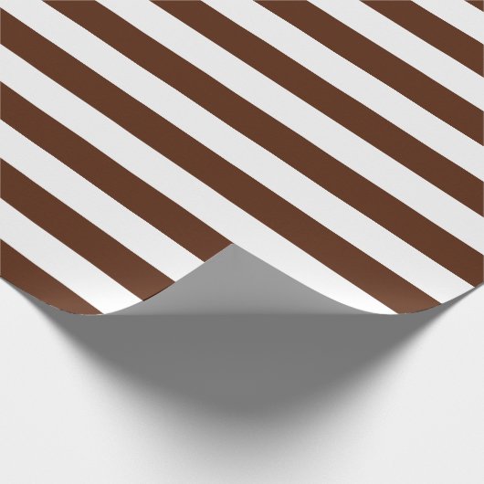 Großes Brown und Weiß-Streifen-Packpapier Geschenkpapier (Ecke)