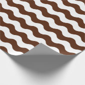 Großes Brown und Weiß-Wellen-Packpapier Geschenkpapier (Ecke)