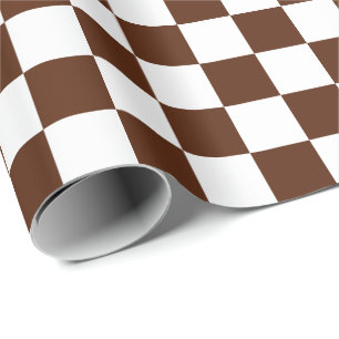 Großes Brown und weißes Karo-Verpackungs-Papier Geschenkpapier