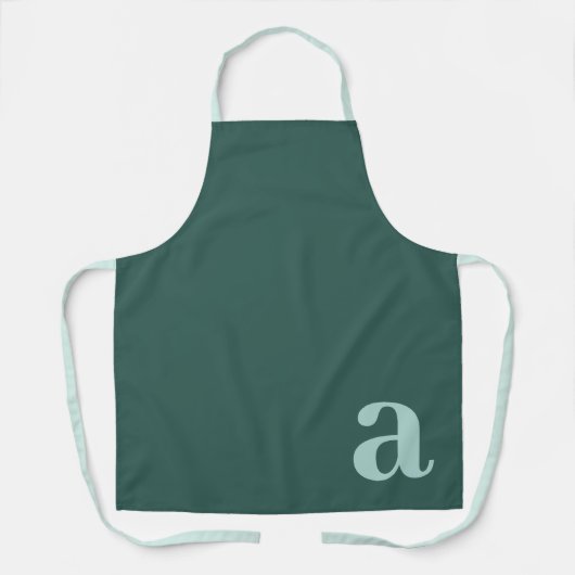 Großes Buchstabenmonogramm Dunkles Tealblau Minima Schürze (Vorderseite)