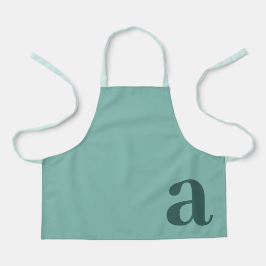 Großes Buchstabenmonogramm Teal Blau Minimalistisc Schürze (Vorderseite)