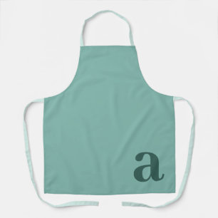 Großes Buchstabenmonogramm Teal Blau Minimalistisc Schürze