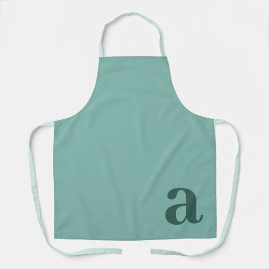 Großes Buchstabenmonogramm Teal Blau Minimalistisc Schürze (Vorderseite)