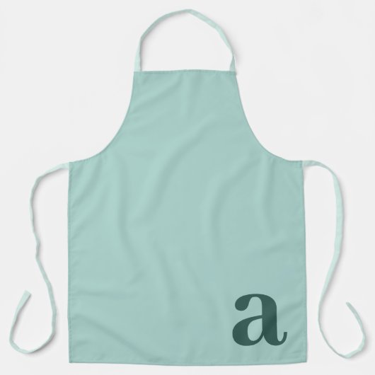Großes Buchstabenmonogramm Tealblau Minimalistisch Schürze (Vorderseite)