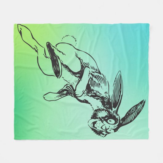 Grosses Bunny Jack Rabbit Fleecedecke (Vorderseite (Horizontal))