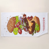 Großes Burger-Name-Badetuch Strandtuch (Vorderseite)