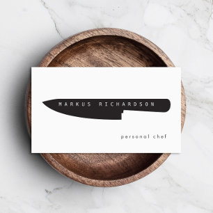 Großes Chef-Messer-Logo für persönlichen Koch, Cat Visitenkarte