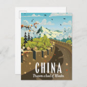 Großes China-Reiseplakat Ankündigungspostkarte (Vorne/Hinten)