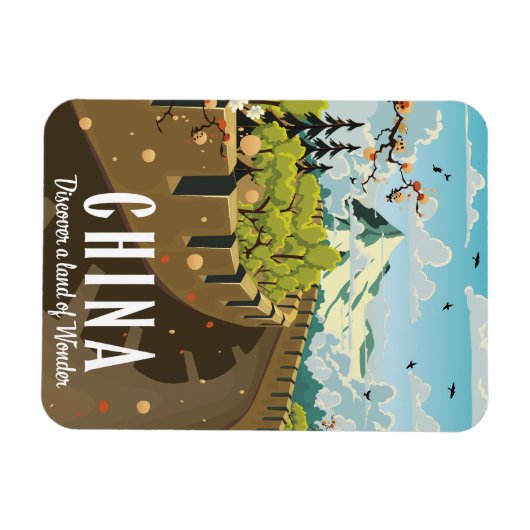 Großes China-Reiseplakat Magnet (Horizontal)