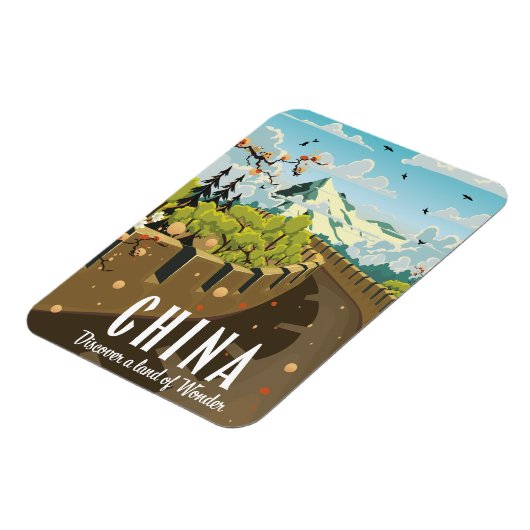 Großes China-Reiseplakat Magnet (Linke Seite)