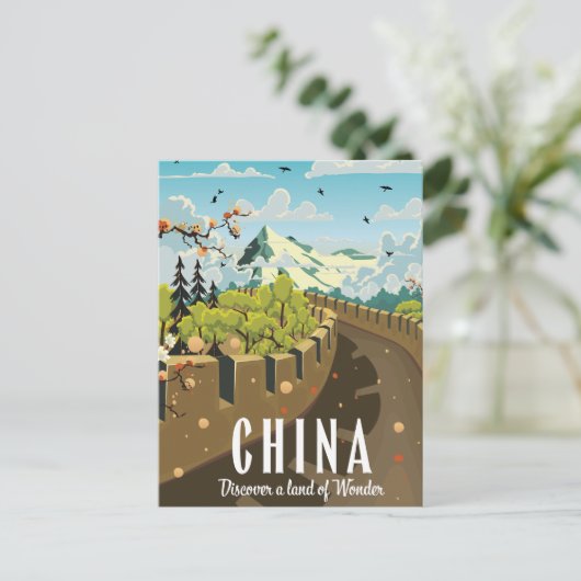 Großes China-Reiseplakat Postkarte (Stehend Vorderseite)