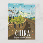 Großes China-Reiseplakat Postkarte (Vorderseite)