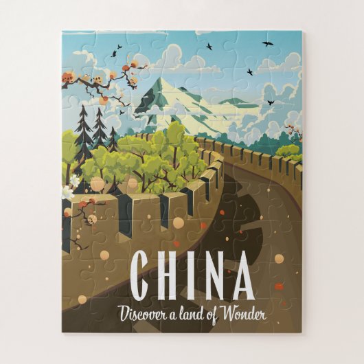 Großes China-Reiseplakat Puzzle (Vertikal)