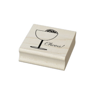Grosses Cocktailglas mit Fruchtkunst Briefmarke Gummistempel