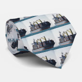 Großes Containerschiff am Anker Krawatte (Gerollt)