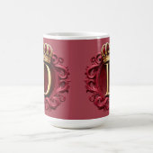 Großes D-Monogramm auf rotem Samt Kaffeetasse (Mittel)