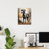 Großes Dane Hund Art Print Poster (Heimbüro)