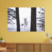 Großes Dane mit einem Ball in dieser Feriensaison Leinwanddruck (Insitu (Wohnzimmer))