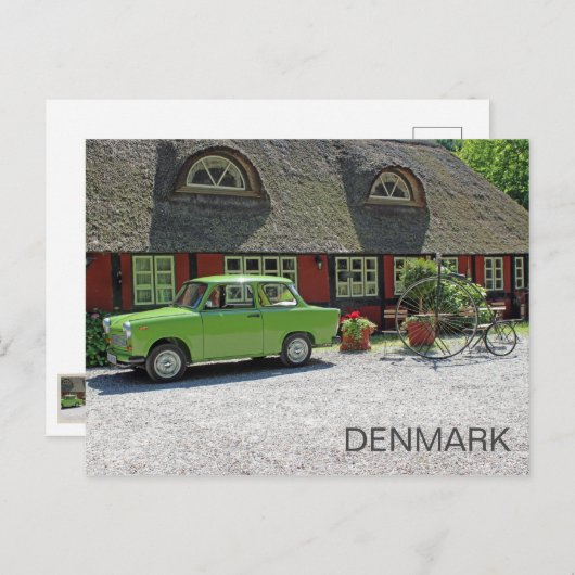 Großes Dänemark mit Trabant Car Postcard! Postkarte (Vorne/Hinten)