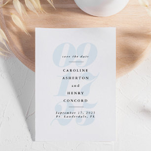 Großes Datum großes Foto blau Save The Date