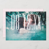 Grosses Datum, kühne Typografie, Save the Date Einladung (Vorne/Hinten)