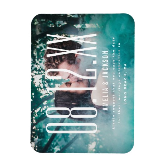 Grosses Datum, kühne Typografie, Save the Date Magnet (Vertikal)